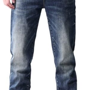 Jeans are Versatile in Spring and with Elastic Fit and Straight Leg Pants(31) Blue