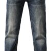 Jeans Slim Fit Straight Leg Pants Versatile Retro Casual Long Pants(36) Blue