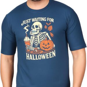Men\u2019s Halloween Graphic T-Shirt \u2013 Halloweentown Pumpkin Print \u2013 Casual Round Neck Half Sleeve Cotton Tee